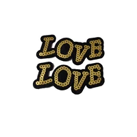 new arrival small gold sequins love patch iron on letters sequined embroidery appliques diy accessory 10pcs