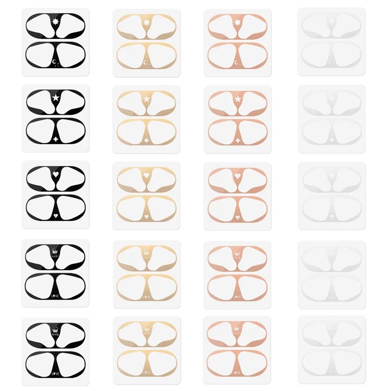 Металлическая Пылезащитная наклейка для Airpods 2 1 защитная Apple гарнитура зарядная