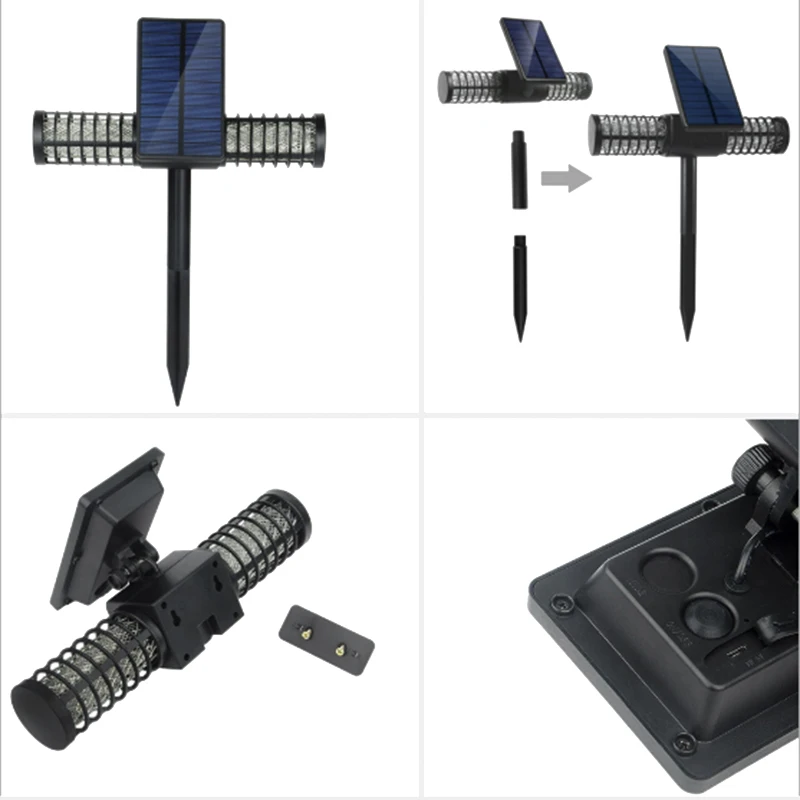 

TOP 2 Pack Solar Powered Outdoor Mosquito Fly Bug Insect Zapper Light Lamp Light for Camping Garden Mosquito Killer Lamps
