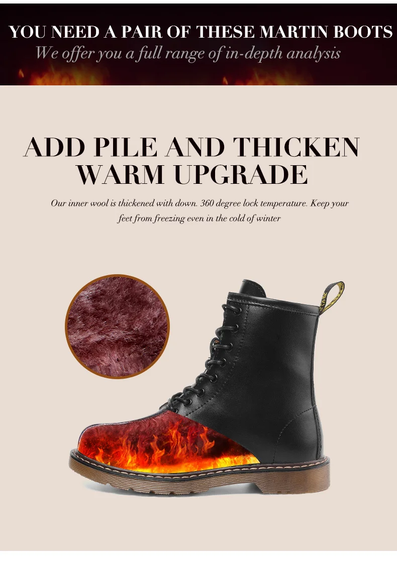 Snow Boots Winter Boot Fur Warm Comfortable Ankle Boots for Women Martin Boots Genuine Leather Shoes Flat Casual Booties