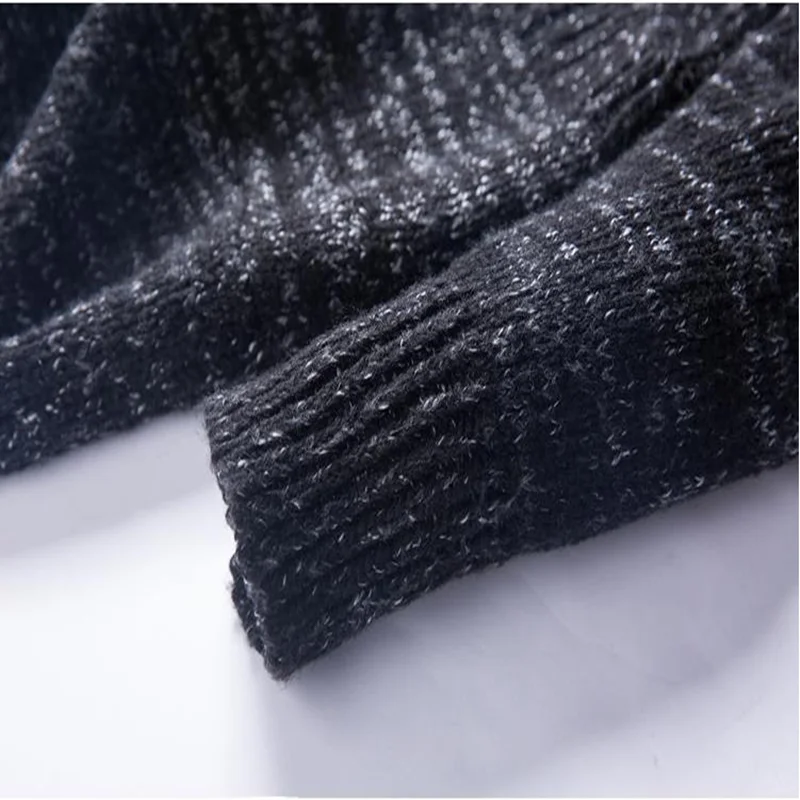 

Men's V-neck Cotton Cardigan Autumn Winter Warm Thick Solid Slim Fit Hooded Long Clothes Knitted Casual Fashion Male Sweaters