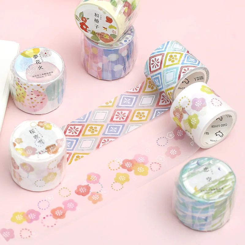 Креативные акварельные цветочные маскирующие декоративные ленты японский васи