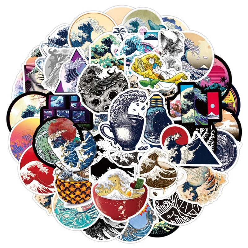 103050pcs beach waves graffiti waterproof skateboard travel suitcase phone laptop luggage stickers diy kids girl toys free global shipping