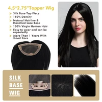 mw virgin clip on top hair pieces straight remy natural human hair topper wigs 16 150 density natural color toupee for women