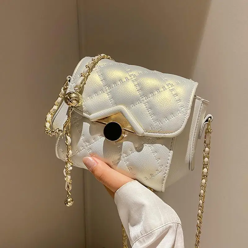 

Сумка-мессенджер Женская на плечо, Модный саквояж кросс-боди с ромбовидной цепочкой, повседневный портмоне с перламутровым узором, в стиле ...