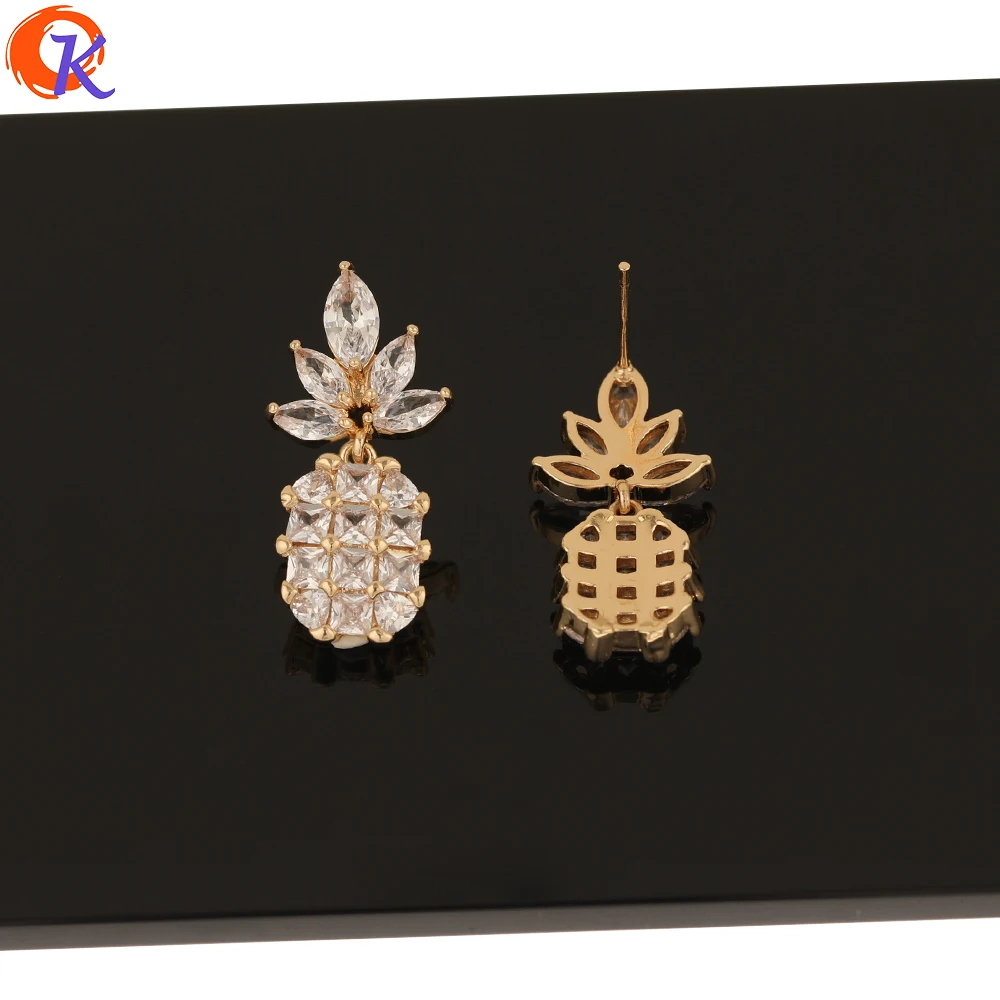 

Cordial Design 20Pcs 14*32MM CZ Earrings Stud/Jewelry Accessories/Pineapple Shape/Hand Made/Earring Findings/DIY Jewelry Making