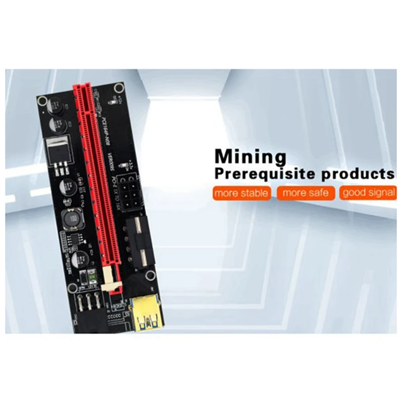 

PCI-E Express 1X to 16X Riser 009S Card Adapter PCIE 1 to 4 Slot PCIe Port Multiplier Card for BTC Bitcoin Miner Mining