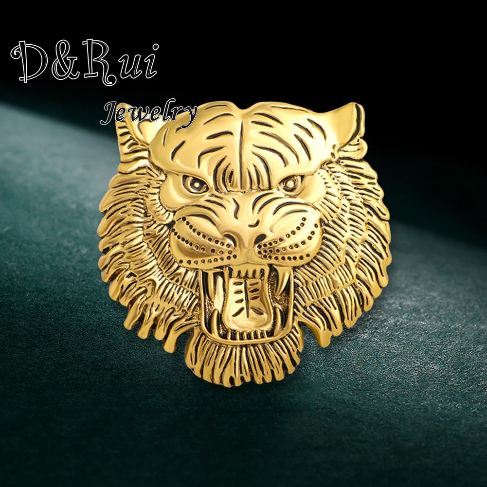 

Retro Tiger Face Head Brooch Pin Metal Animal Brooches Men's Suit Shirt Badge Lapel Brooch for Women Fashion Jewelry Accessories
