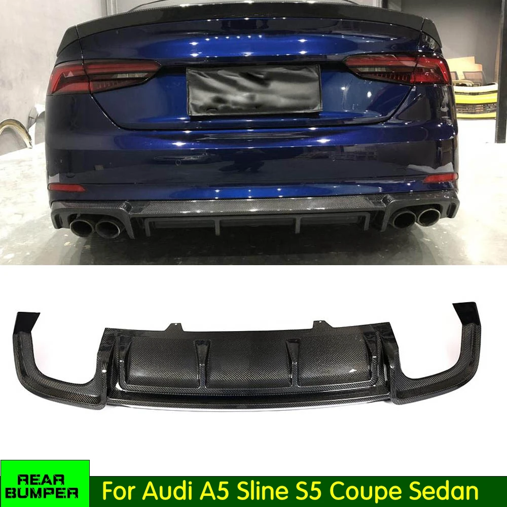 Задний диффузор для Audi A5 S Line S5 Sport 2017 2018 2 дверный 4 нестандартный карбоновый