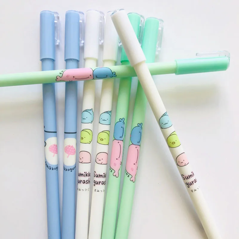 3 шт./партия милая ручка Sumikko Gurashi стираемая гелевая 0 38 мм для подписи школьные