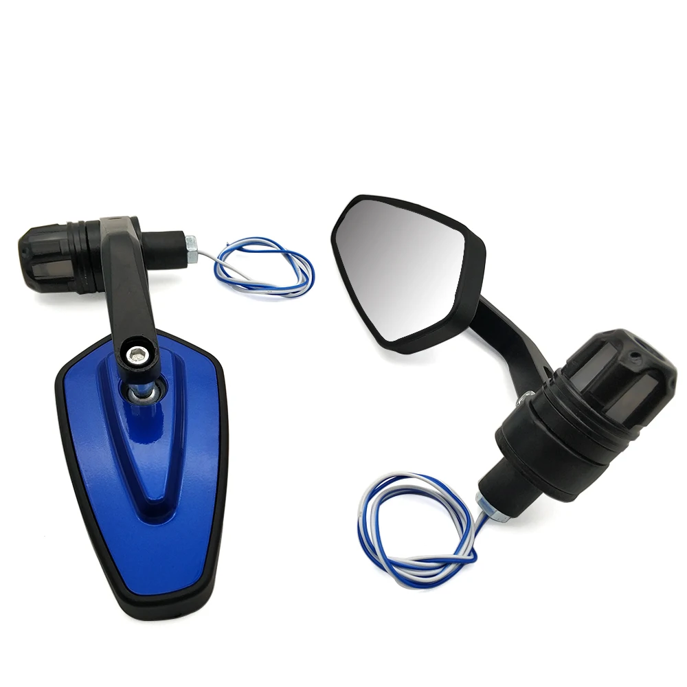 Мотоцикл боковое зеркало светодиодный рукоятка конец зеркала сигнала поворота
