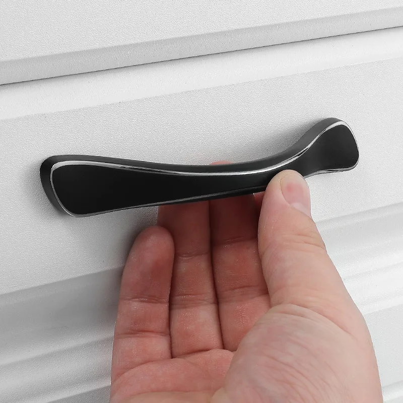 JD Door Knob Kitchen Drawer Handle Furniture Modern Black Zinc Alloy 96mm American Wardrobe Cabinet | Обустройство дома