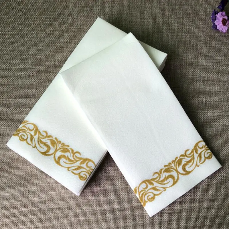 

New 100Pcs/Lot Disposable Guest Towels Soft and Absorbent Linen-Feel Paper Hand Towels Durable Decorative Bathroom Hand Napkins