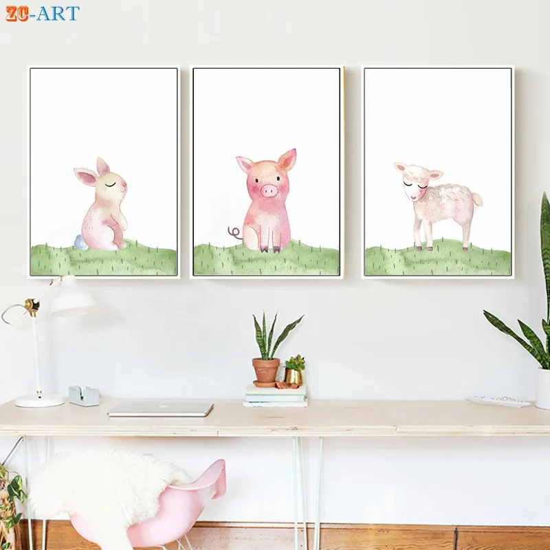 Настенная картина для детской комнаты рисунок на холсте с изображением милой