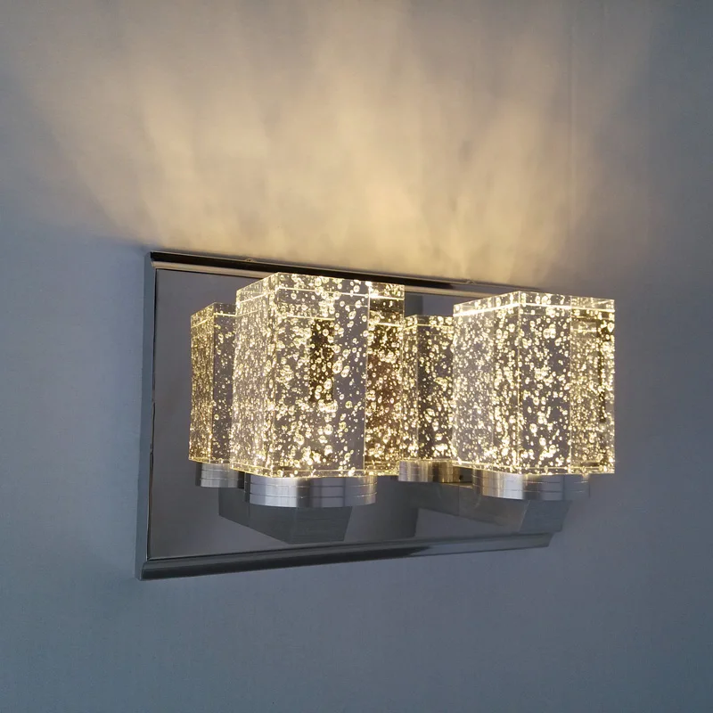 

Simple modern LED crystal wall lamp bedroom bedside wall lamp corridor lamp double head living room wall lamp