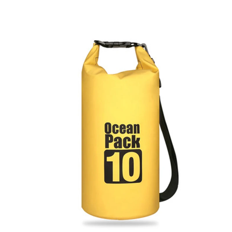 10L Yellow 5L/10L/15L/20L/30L открытый плавательный водонепроницаемый мешок пакет ПВХ брезент Кемпинг рафтинг хранения сухой мешок с регулируемым ремешком крюк - Цвет: 10L Yellow