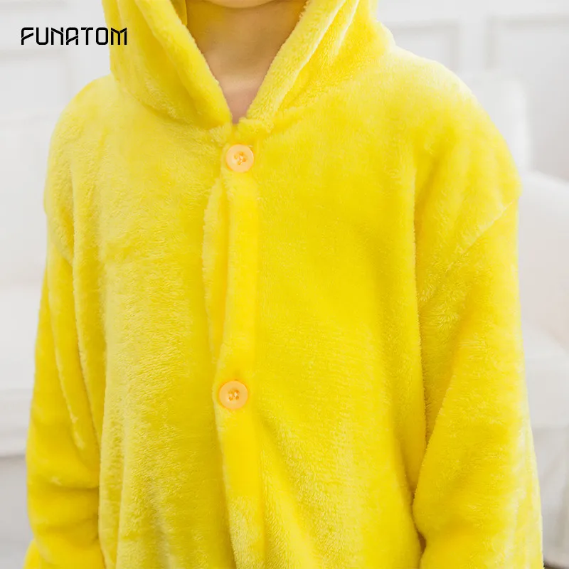 Child Pikachu Pajama Onesie Kid Boy Girl Winter Anime Overall Pyjama Onepiece Baby Warn Animal Sleepwear kengurumi | Тематическая