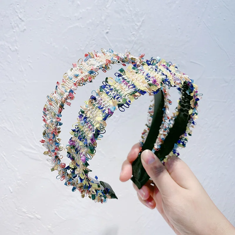 Женская трикотажная повязка на голову с зубчатой головкой обруч карамельного