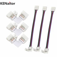 4 pin l shape 10mm rgb led strip solderless connector 3pcs and solderlesswire 4 pin 10mm wide strip to strip jumper 3pcs