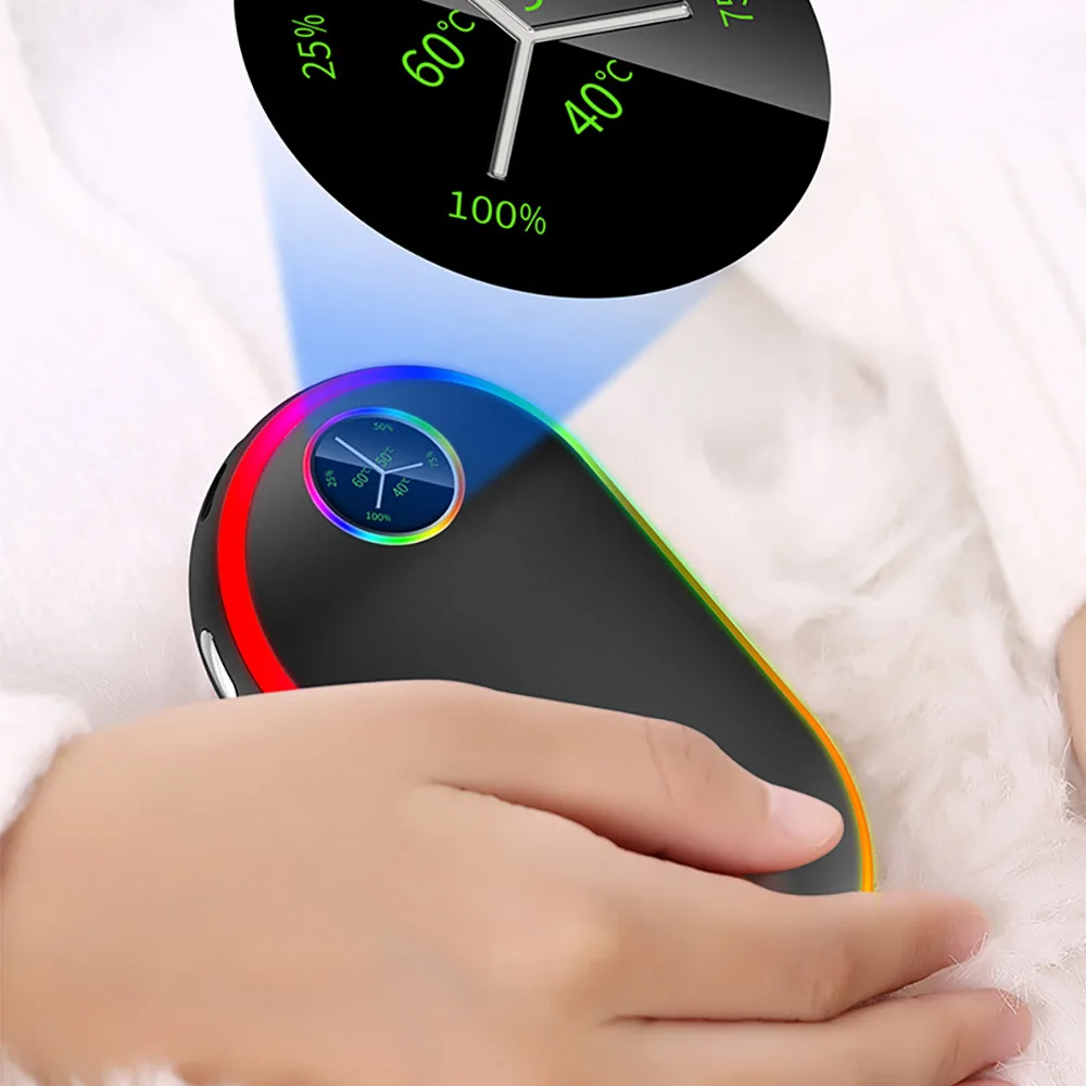 

New USB Rechargeable Electric Hand Warmer Winter Double-Side Heating Mini Long- Pocket Power Bank Hand Warmer 10000mAh Practical