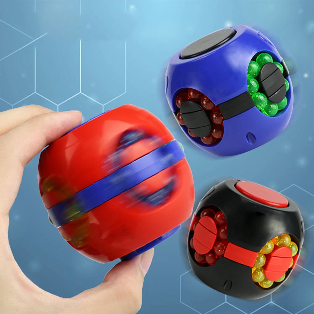 

Rotating Magic Bean Fingertip Rubik's Educational Round Cube Children's Finger Gyro Magic Disk Stress Relief Sensory Fidget Toys