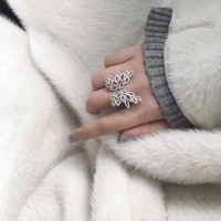 punk fashion s925 rings hollow butterfly exaggerated full inlay aaa zircon luxury jewelry for women wedding party birthday gifts