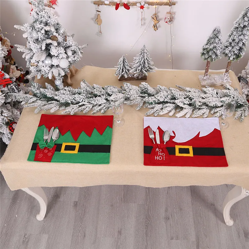 Рождественская Подставка под столовое сиденье Санта-Клаус праздничное