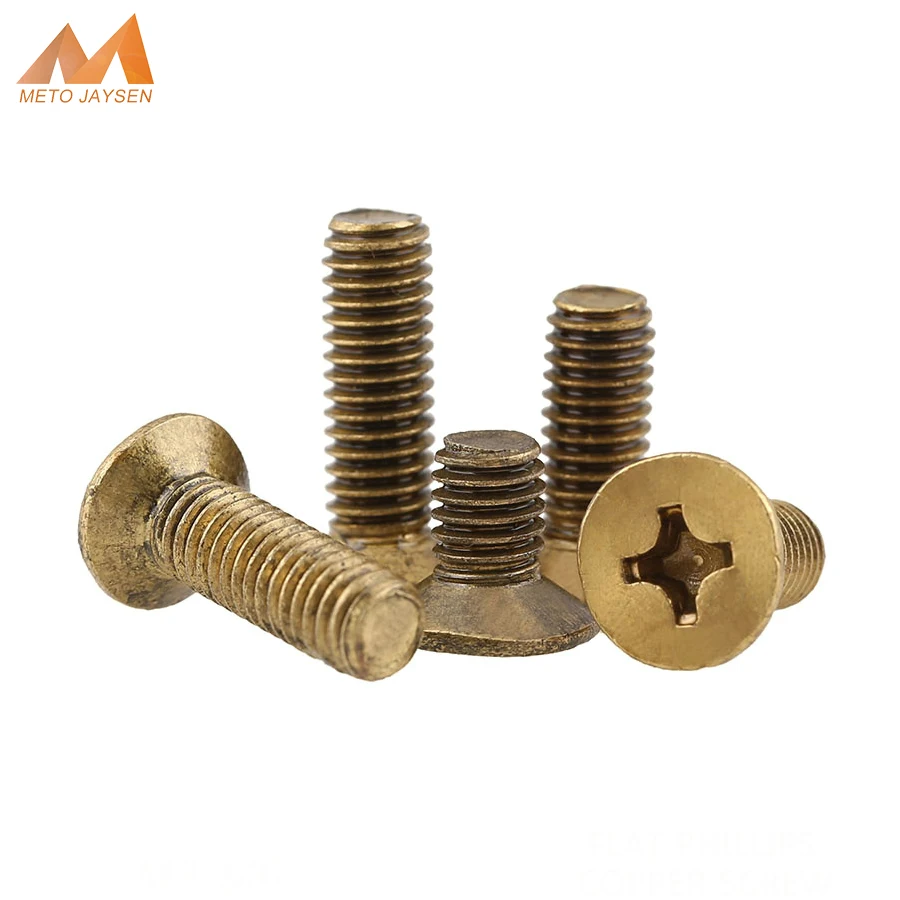 

M6 M8 Brass Flat Head Cross Recessed Machine Screw Countersunk Plastic Phillips Head Metric Bolts White Length 8mm-60mm