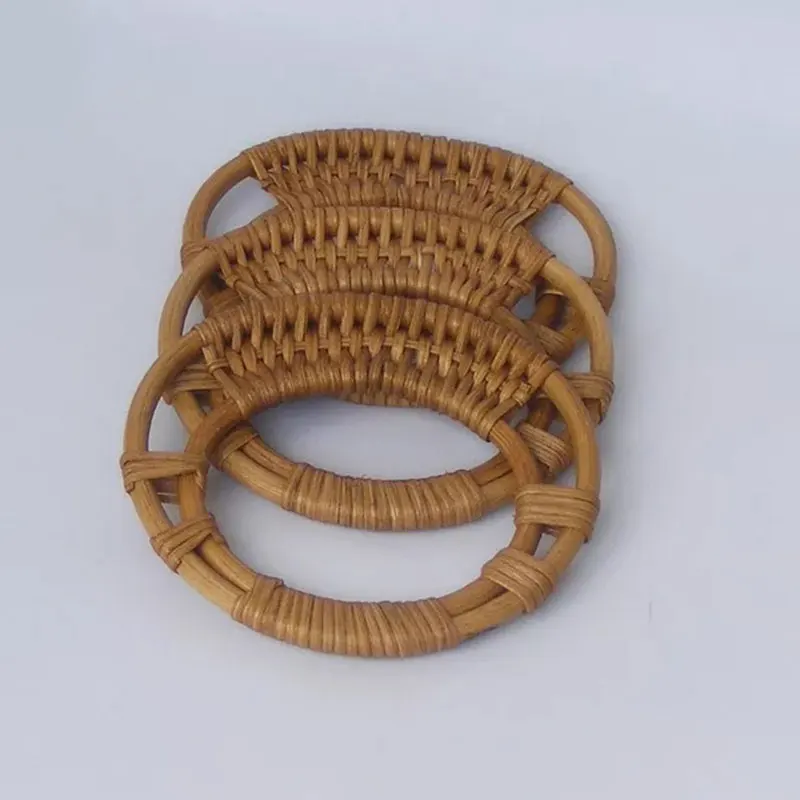 

Handmade Wooden Rattan Bag Handle Handbag Handles Belt DIY Purse Replacement Handle Handbag Round Bag Strap Bags accessories