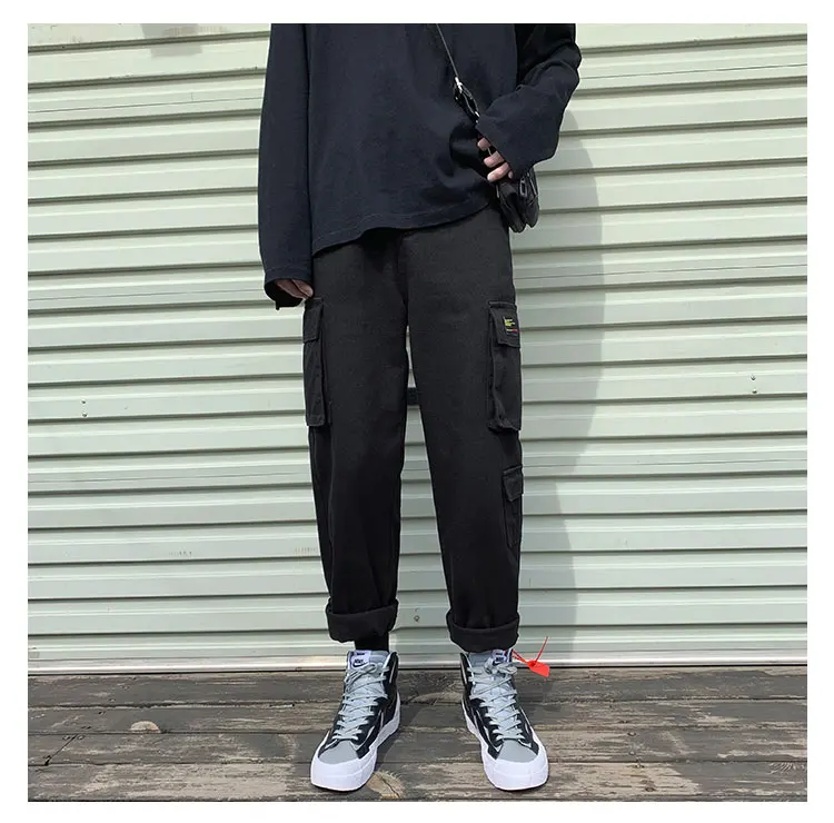 LAPPSTER Men Streetwear Cargo Pants Mens Overalls Hip Hop Joggers Thick Winter Sweatpants Male Harem Fashoins Track Pants