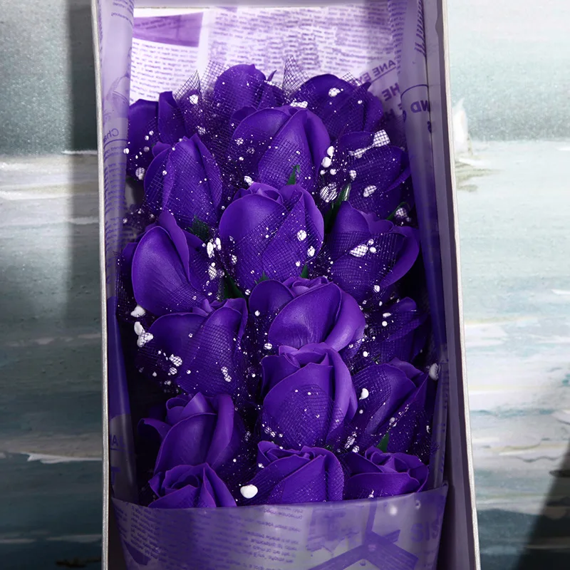 

Artificial Flower Soap Rose Fake Flowers Gift Box For Wedding Romantic Birthday Valentine's Day Simulation Rose Soap Gift