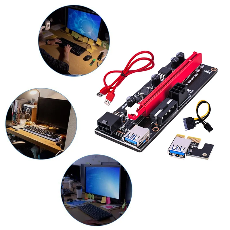 6 шт ver009s usb 30 pci e ver 009s экспресс 1x 4x 8x 16x удлинит