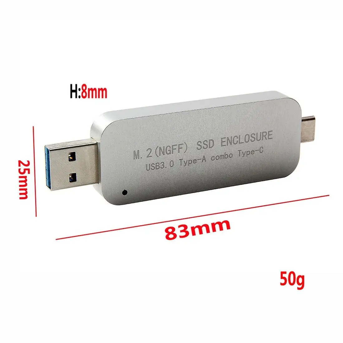 USB3.0 to M.2 SSD Enclosure USB Type-A Combo Type-C for NGFF OTG Cellphone Laptop Computer PC 2230 2242 HDD Mobile Drive Case