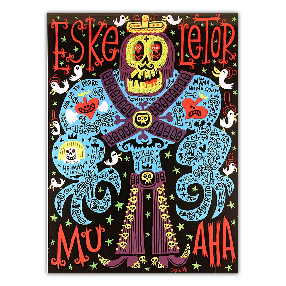 

Jorge R. GutierrezEskeletorCanvas Oil Painting Artwork Aesthetic Picture Poster Wall Hanging Decor Home Living Room Decoration