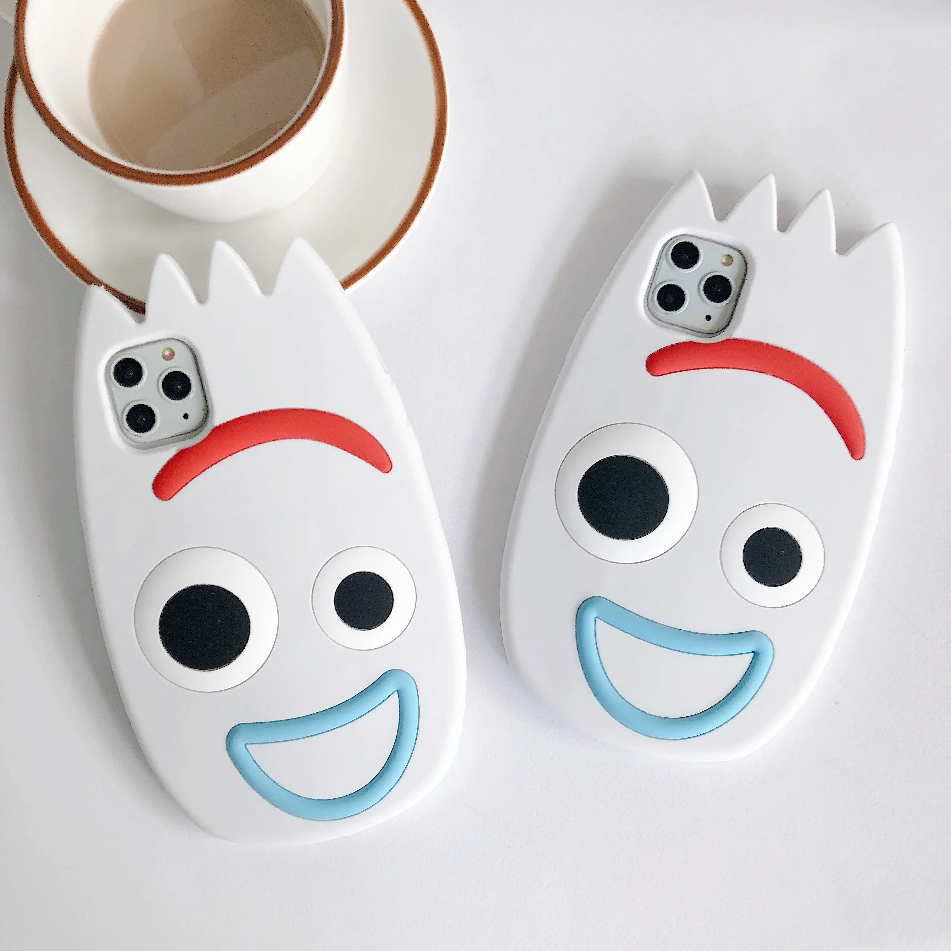 

Knife and Fork 3D Cartoon Silicone Cover for Iphone 11 Pro Phone Case for X XR XS MAX 6 6s 7 8 Plus Big Eyes Soft Shell Fundas