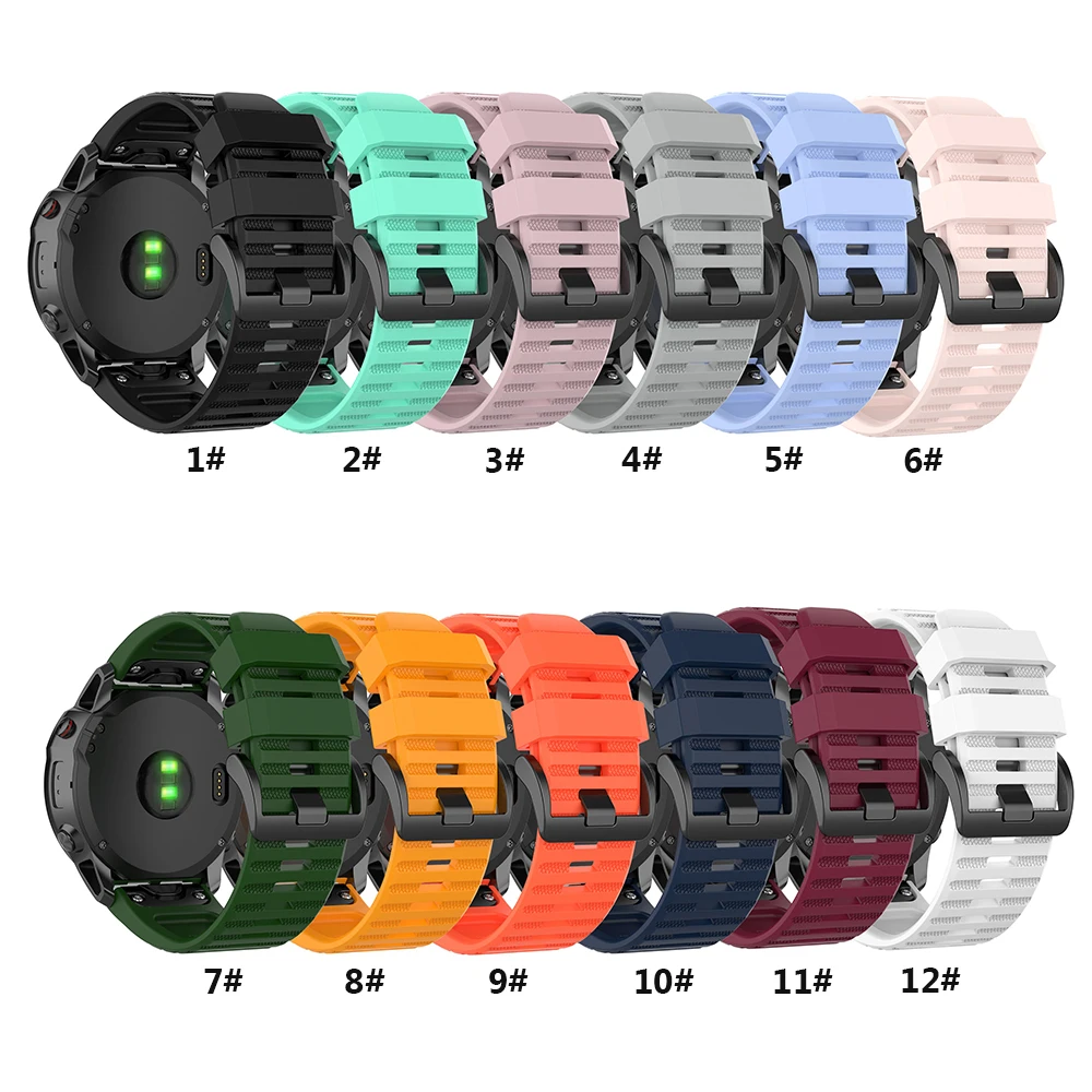 

22mm Watch Strap Band for Garmin Fenix 6/6 Pro Silicone Wrist Watchband Fenix 6X/6X Pro Wristband Easy Fit Quick Release 26mm