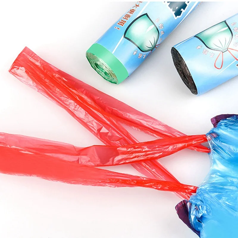 Мешки для мусора на шнурке портативные пластиковые пакеты с автоматическим