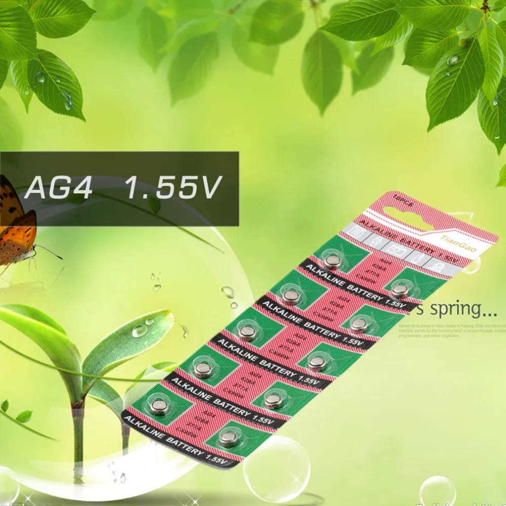 Часы батареи 10 шт. AG4 LR626 LR-626 AG4 177 377A SR626 1,5 V Щелочная батарейка-Кнопка ячейки высокого Ёмкость
