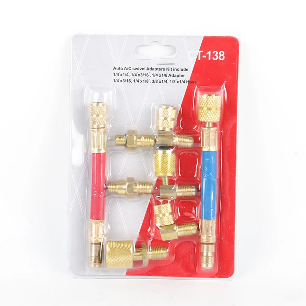 Hot R134A R12 8pcs Car AC Air Conditioner Refrigeration Adapter Automobile Conditioning Repair Tools | Обустройство дома