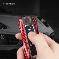 genuine carbon fiber key fob cover for porsche 911 carrera 918 cayenne coupe macan panamera taycan smart car remote key