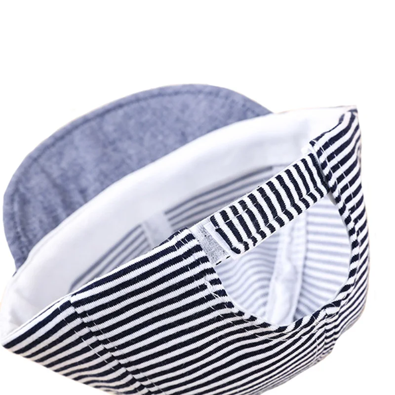Хлопковая бейсболка в полоску для маленьких мальчиков и девочек милые детские