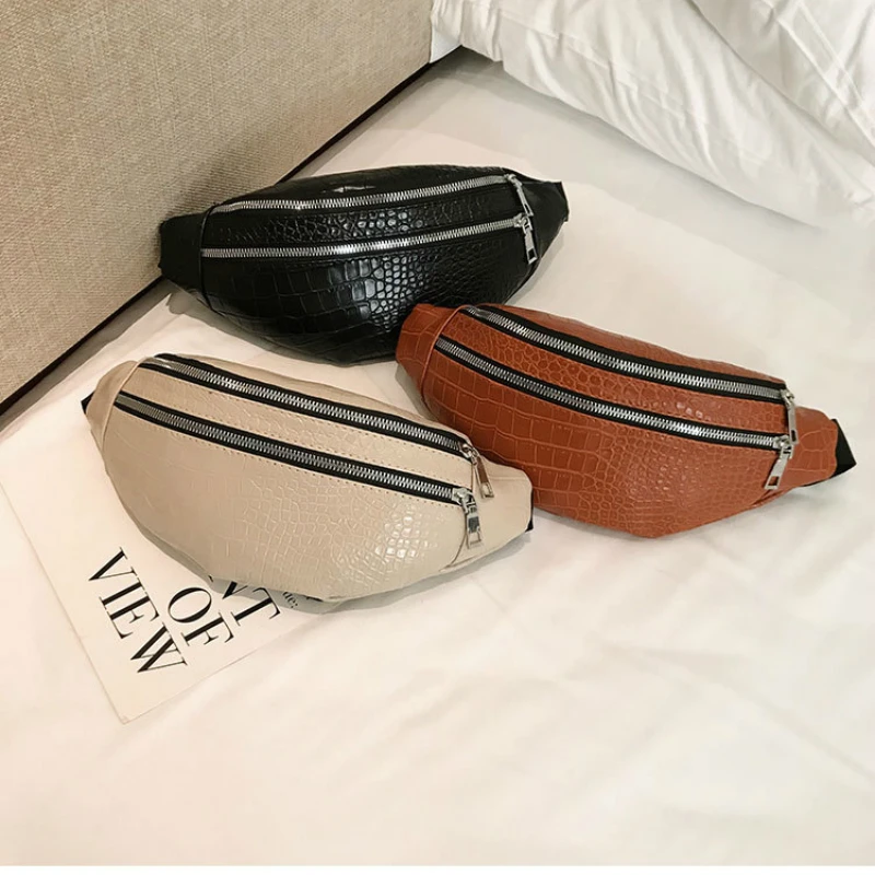 Высококачественная женская сумка из искусственной кожи крокодила поясная