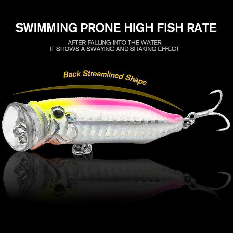 Topwater Popper приманка для рыбной ловли 80 мм 11 5 г кренкбейты искусственная жесткая