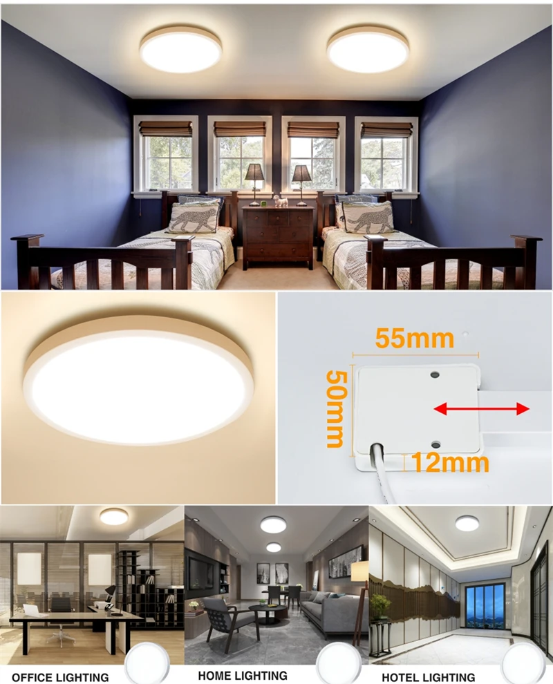 

LED Panel Lamp LED Ceiling Lights 48W 36W 24W 18W 13W 9W 6W Easy Install AC85-265V Modern Bedroom Living room Ceiling Lamp