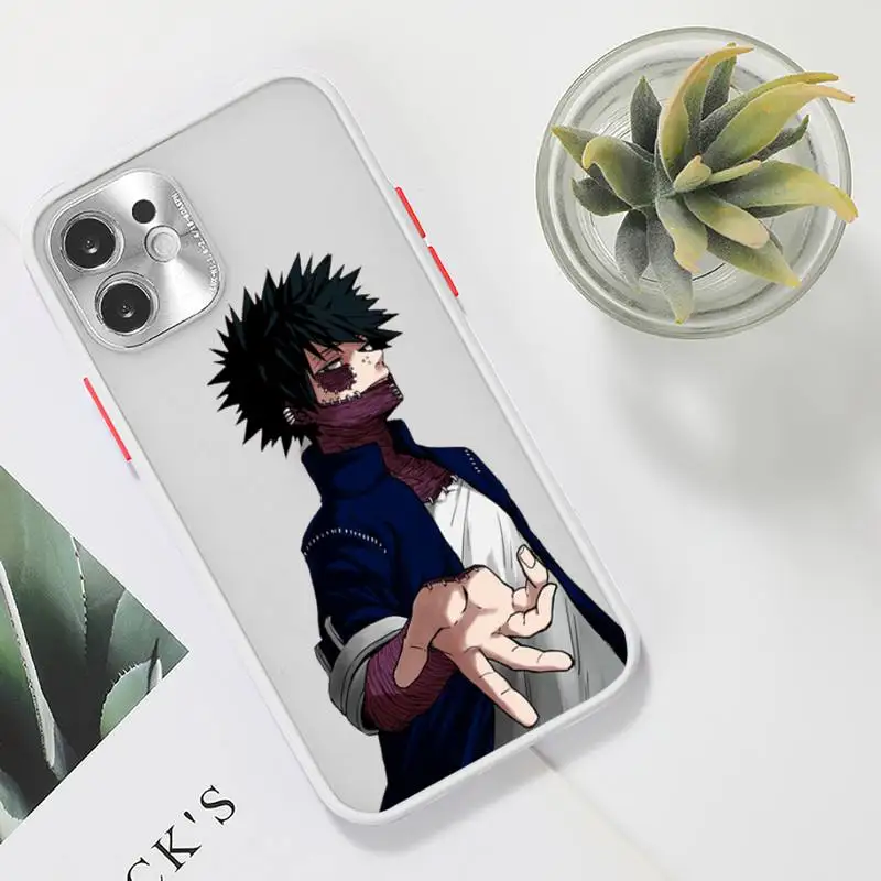 

My Hero Academia deku bakugou Boku Phone Case For iPhone 12 11 Mini Pro XR XS Max 7 8 Plus X Matte transparent White Cover