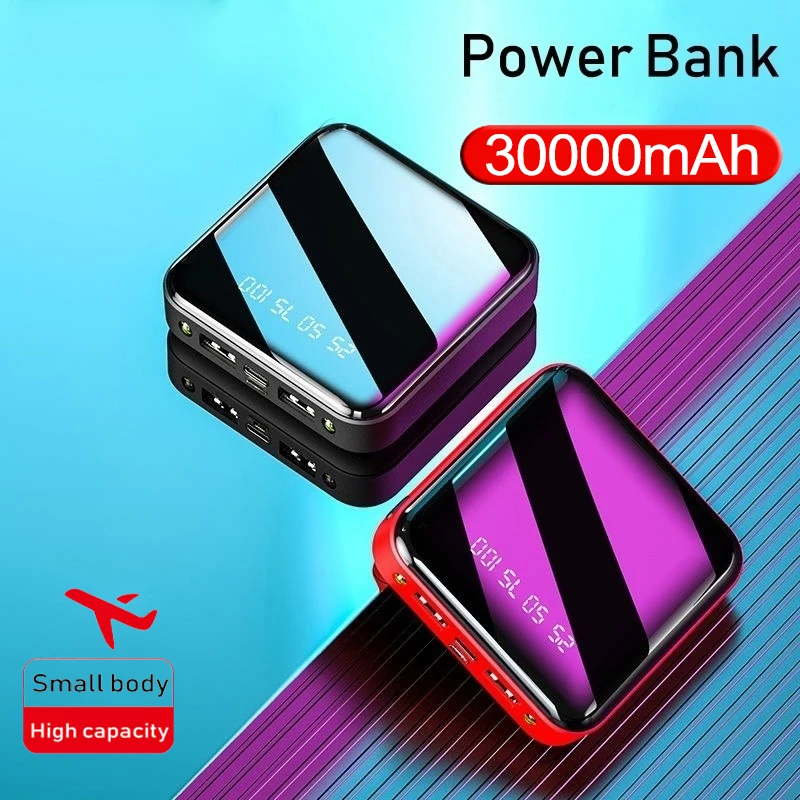 30000mAh внешний аккумулятор мини большой емкости зарядное устройство цифровой