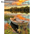 Evershine Алмазная вышивка пейзаж лодки картины-мозаики из алмазных элементов декорации полный квадрат дрель алмазная живопись набор крестиков