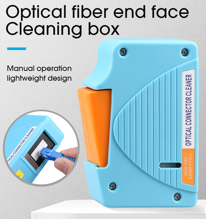 Optical Fiber End Face Cleaning Box Fiber Wiping Tool Pigtail Cleaner Cassette Ftth Optic Fiber Cleaner Tools for SC/ST/FC