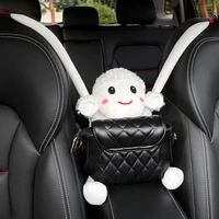 backseat car organizer tissue holder cute cartoon plush sheep tissue cover hanging paper holder decoration for car