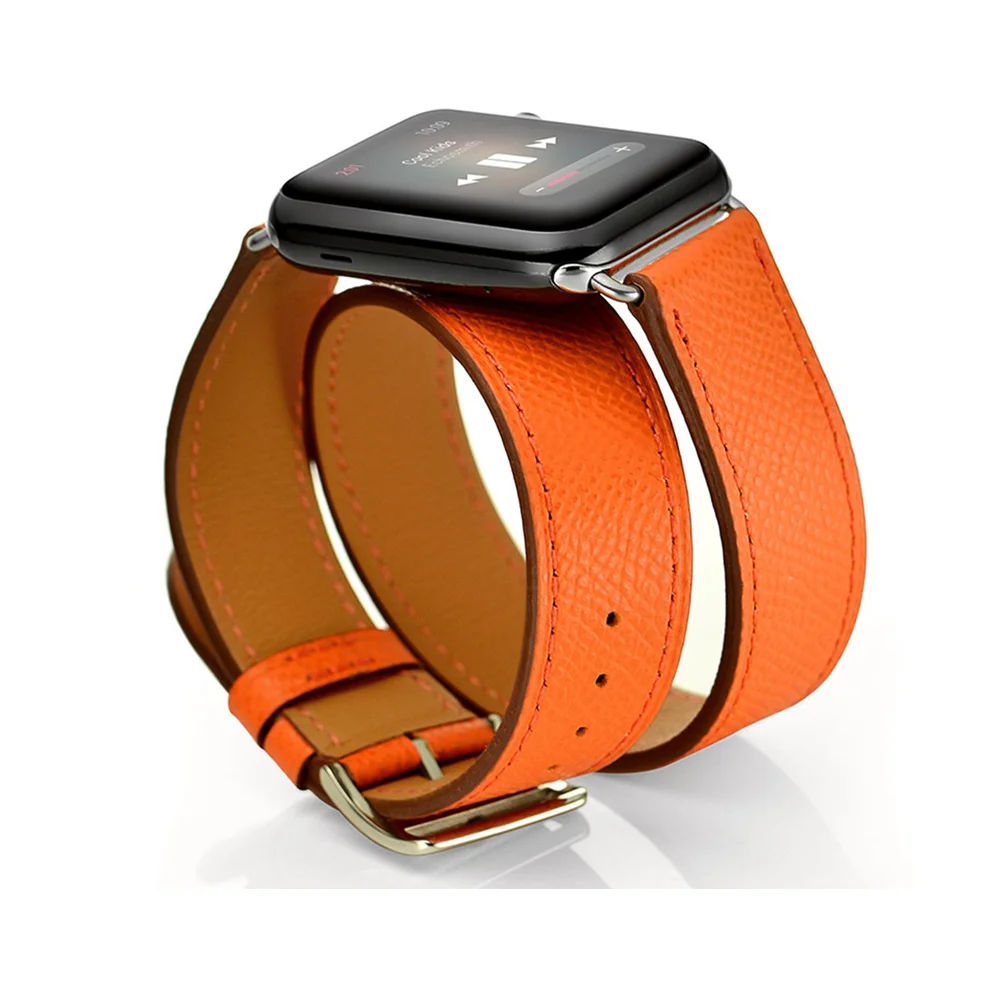Кожаный ремешок для apple watch band 42 мм 38 мм iWatch band 44 мм 40 мм двойной походный браслет ремешок для часов apple watch 4 3 21 аксессуары
